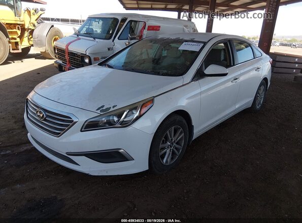 5NPE24AF9GH356339 2016 HYUNDAI SONATA White წინა მარცხენა ხედი სამი მეოთხედიდან