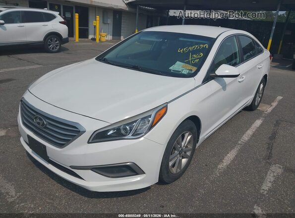 5NPE24AF9GH394668 2016 HYUNDAI SONATA White წინა მარცხენა ხედი სამი მეოთხედიდან