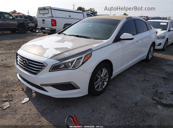 5NPE24AF9GH406124 2016 HYUNDAI SONATA White Առջևի ձախ երեք քառորդ տեսարան