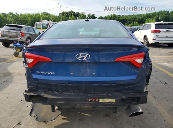 5NPE24AF9GH410741 2016 HYUNDAI SONATA Blue Rear view