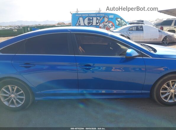 5NPE24AF9JH643073 2018 HYUNDAI SONATA Blue უკანა სალონის ხედი
