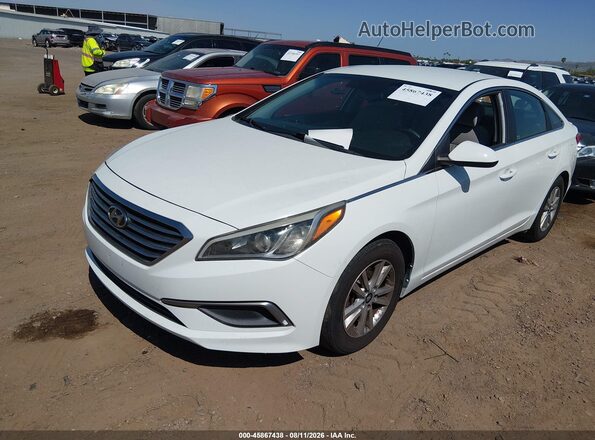 5NPE24AFXGH272207 2016 HYUNDAI SONATA White წინა მარცხენა ხედი სამი მეოთხედიდან