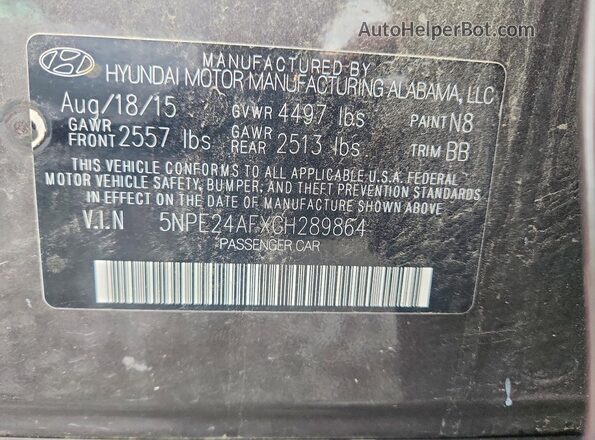 5NPE24AFXGH289864 2016 HYUNDAI SONATA Tan Вид підкапотного простору