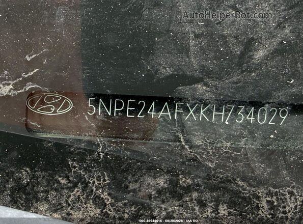 5NPE24AFXKH734029 2019 HYUNDAI SONATA Белый Вид подкапотного пространства