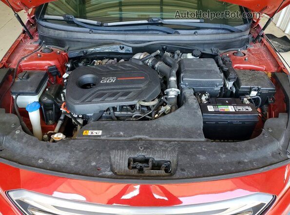 5NPE34AB2HH441809 2017 HYUNDAI SONATA Красный Вид задней части салона