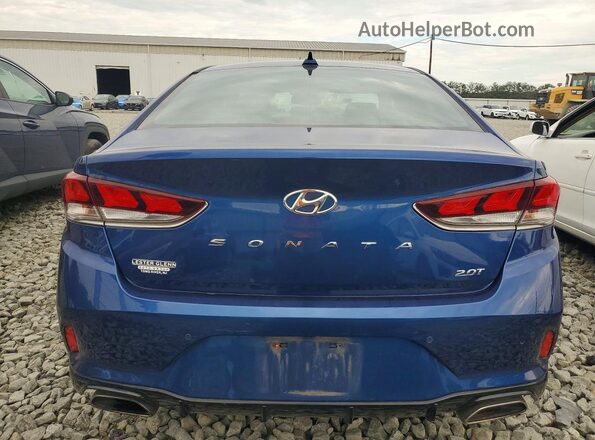 5NPE34AB2JH663627 2018 HYUNDAI SONATA Blue Rear view