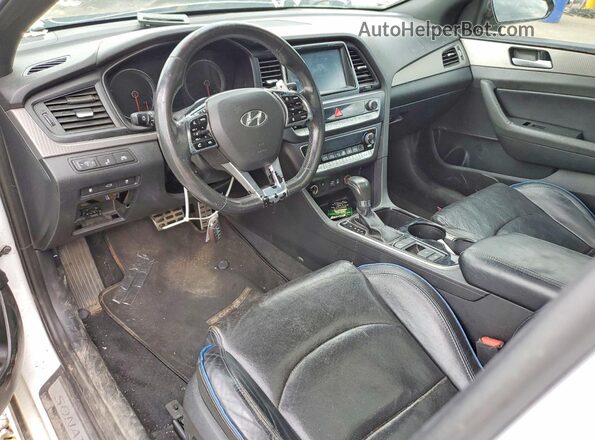 5NPE34AB2JH703169 2018 HYUNDAI SONATA White Вид панелі приладів
