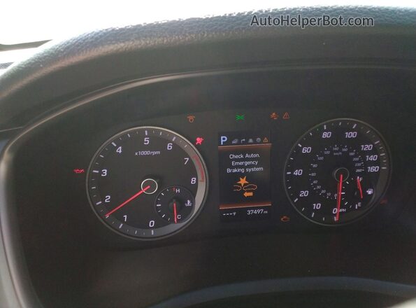 5NPE34AB2JH723017 2018 HYUNDAI SONATA Синий Вид щитка приборов
