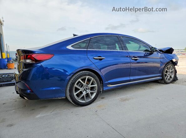 5NPE34AB2JH723017 2018 HYUNDAI SONATA Синий Задняя правая четверть