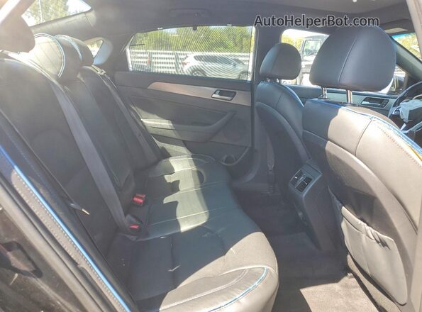 5NPE34AB2KH742488 2019 HYUNDAI SONATA Black Rear seats view