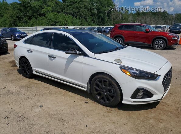 5NPE34AB5KH800481 2019 HYUNDAI SONATA White Передня права чверть