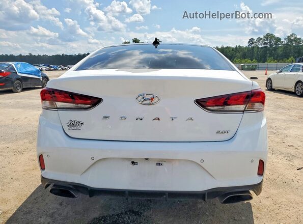 5NPE34AB5KH800481 2019 HYUNDAI SONATA White Вид ззаду