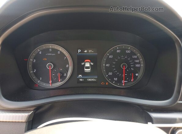 5NPE34AB5KH800481 2019 HYUNDAI SONATA White Вид щитка приладів