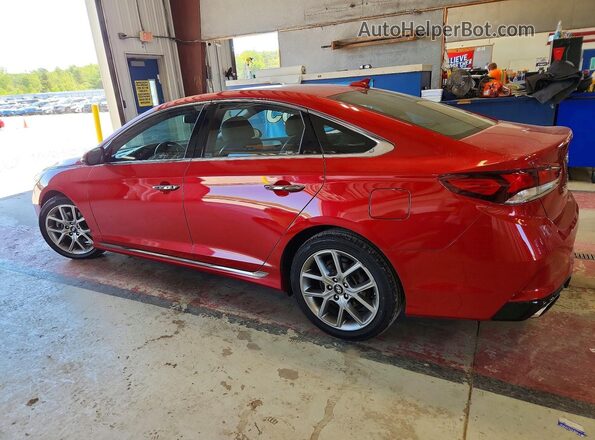 5NPE34AB6JH675568 2018 HYUNDAI SONATA Red Tył lewy