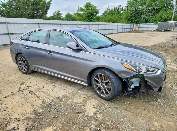 5NPE34AB6JH690314 2018 HYUNDAI SONATA Серый Передняя правая четверть