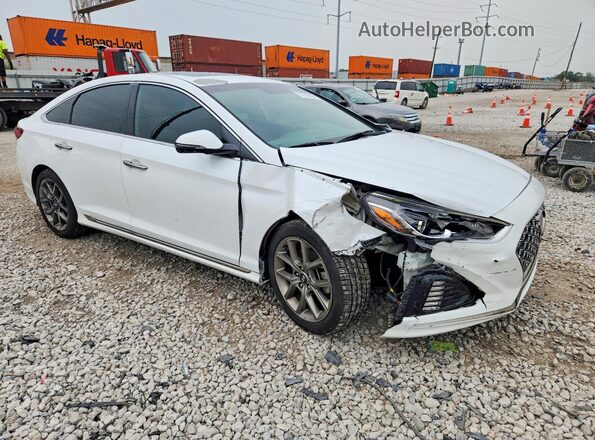 5NPE34AB8JH658142 2018 HYUNDAI SONATA White Przód prawy