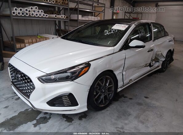 5NPE34AB9KH762575 2019 HYUNDAI SONATA Белый Передняя левая четверть