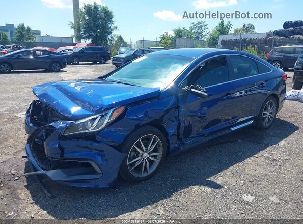5NPE34ABXHH513503 2017 HYUNDAI SONATA Blue Առջևի ձախ երեք քառորդ տեսարան