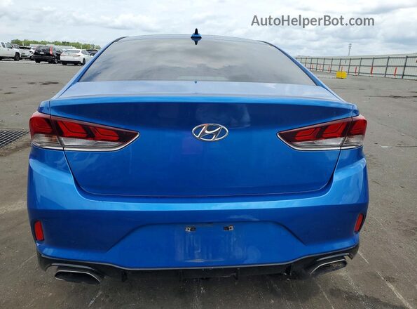 5NPE34ABXJH618483 2018 HYUNDAI SONATA Blue Vista trasera
