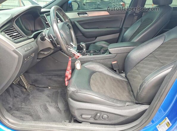 5NPE34ABXJH618483 2018 HYUNDAI SONATA Blue Vista interior delantera