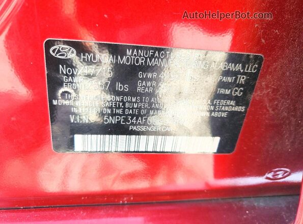 5NPE34AF0GH348482 2016 HYUNDAI SONATA Burgundy Вид підкапотного простору