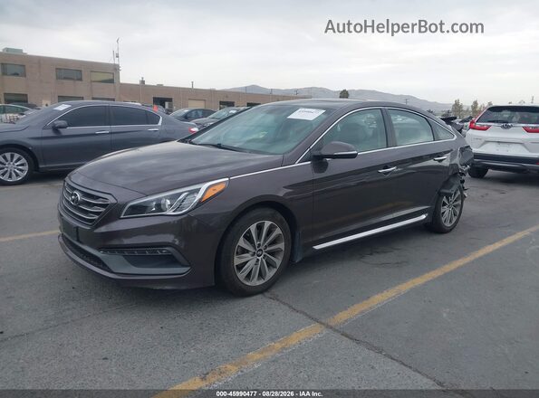 5NPE34AF0HH460720 2017 HYUNDAI SONATA Dark Brown Vista tres cuartos delantera izquierda