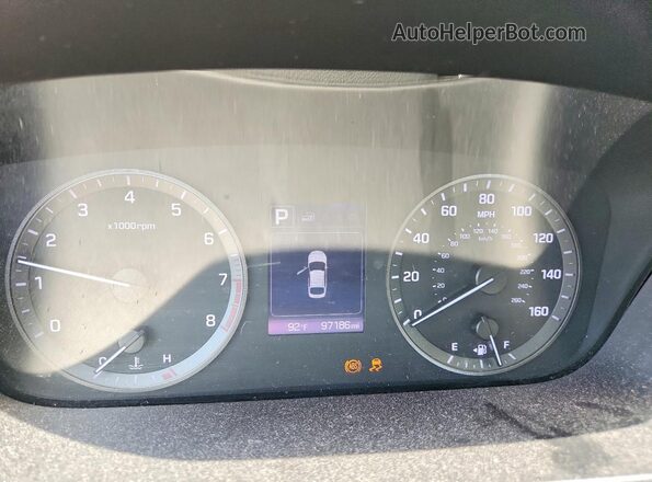 5NPE34AF0HH518874 2017 HYUNDAI SONATA Синий Вид щитка приборов