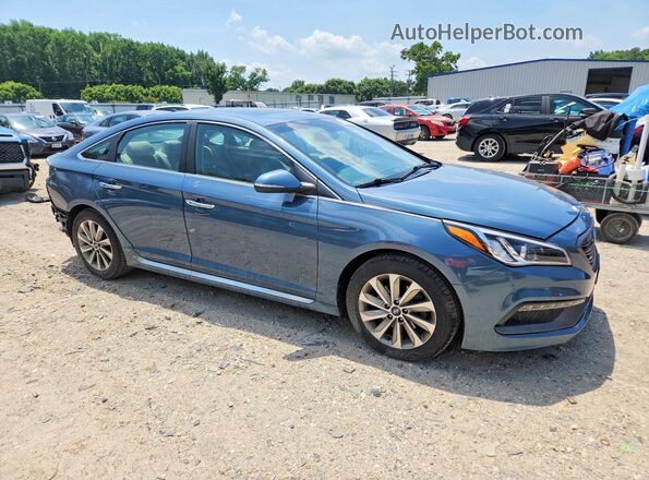 5NPE34AF0HH518874 2017 HYUNDAI SONATA Синий Передняя правая четверть