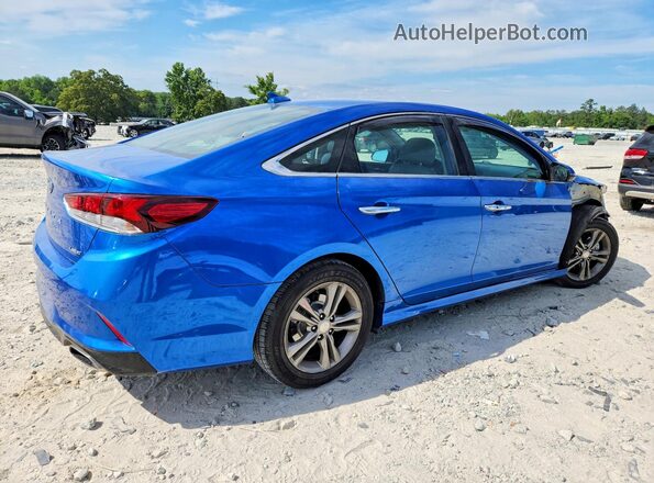5NPE34AF0JH618317 2018 HYUNDAI SONATA Blue Задня права чверть