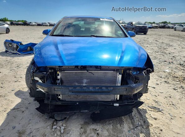 5NPE34AF0JH618317 2018 HYUNDAI SONATA Blue Вид спереду