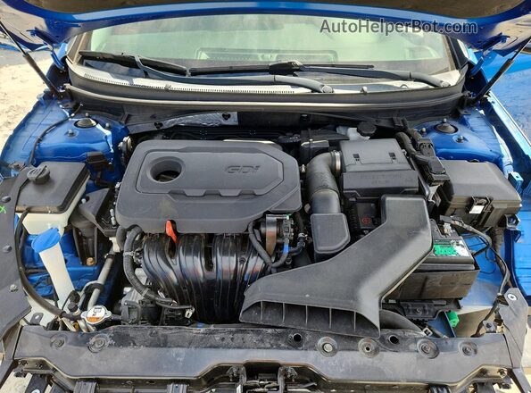 5NPE34AF0JH618317 2018 HYUNDAI SONATA Blue Вид задньої частини салону