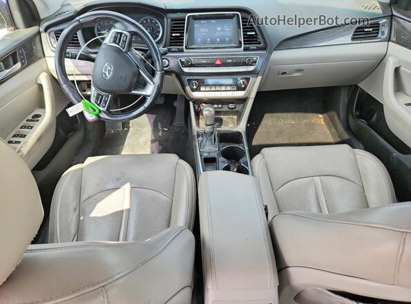 5NPE34AF0JH618317 2018 HYUNDAI SONATA Blue Вид панелі приладів