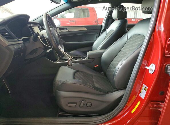 5NPE34AF0KH737390 2019 HYUNDAI SONATA Red Widok wnętrza z przodu