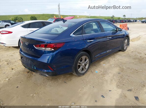 5NPE34AF0KH798450 2019 HYUNDAI SONATA Blue Задня права чверть