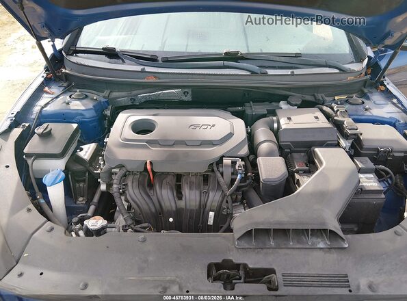 5NPE34AF0KH798450 2019 HYUNDAI SONATA Blue Вид ззаду