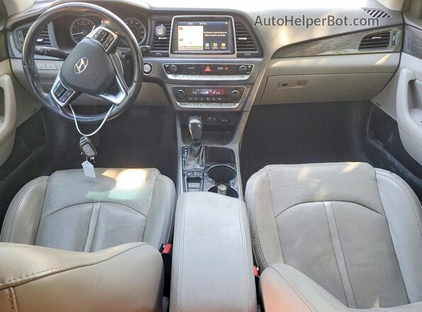 5NPE34AF0KH816445 2019 HYUNDAI SONATA White Առջևի վահանակի տեսք