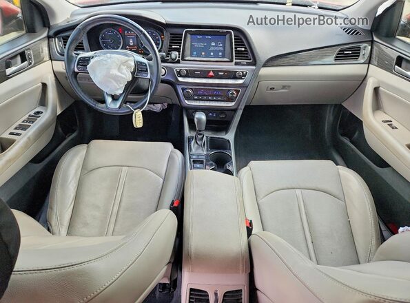 5NPE34AF0KH821600 2019 HYUNDAI SONATA Burgundy Առջևի վահանակի տեսք