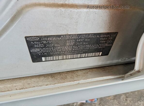 5NPE34AF1JH605009 2018 HYUNDAI SONATA Silver Engine compartment view