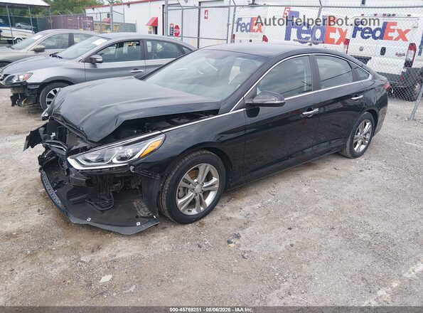 5NPE34AF1JH605320 2018 HYUNDAI SONATA Черный Передняя левая четверть