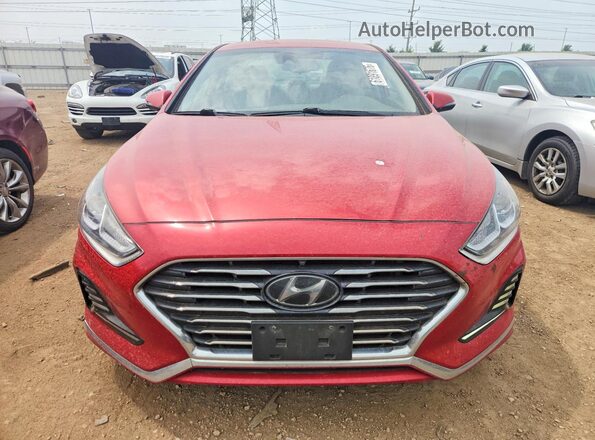 5NPE34AF1JH636714 2018 HYUNDAI SONATA Red Front view