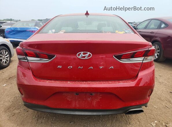 5NPE34AF1JH636714 2018 HYUNDAI SONATA Red Rear view
