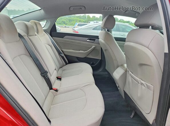 5NPE34AF1JH649964 2018 HYUNDAI SONATA Red Вид задніх сидінь