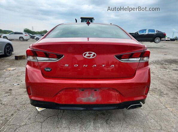 5NPE34AF1JH649964 2018 HYUNDAI SONATA Red Вид ззаду