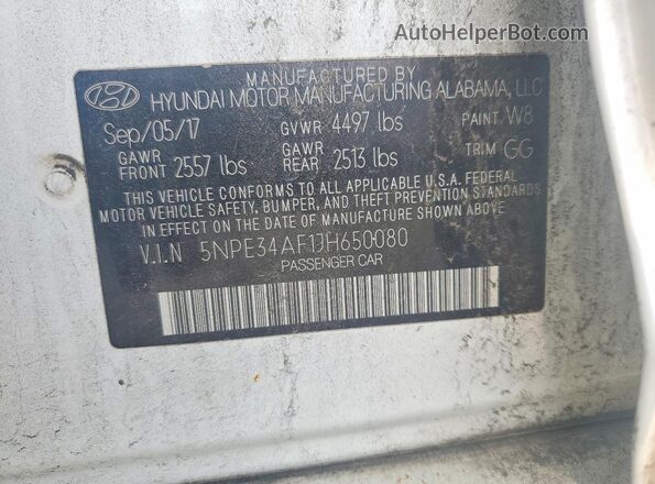 5NPE34AF1JH650080 2018 HYUNDAI SONATA White Շարժիչի բաժամունքի տեսք