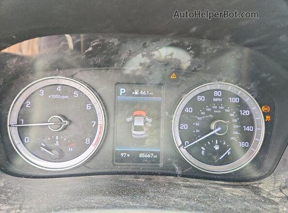 5NPE34AF1JH652590 2018 HYUNDAI SONATA Black Widok zestawu wskaźników