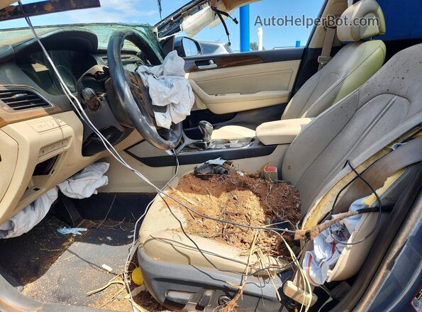 5NPE34AF2GH277141 2016 HYUNDAI SONATA Синий Вид салона спереди