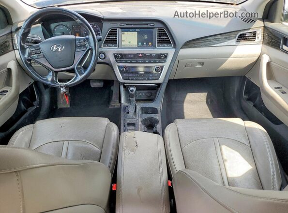 5NPE34AF2GH284591 2016 HYUNDAI SONATA Blue Widok deski rozdzielczej