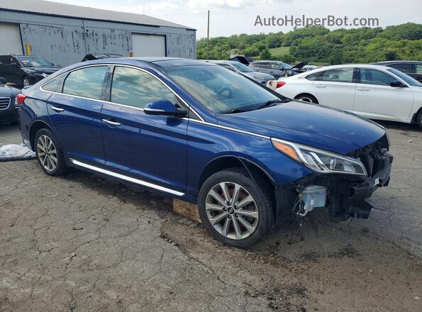 5NPE34AF2GH284591 2016 HYUNDAI SONATA Blue Przód prawy