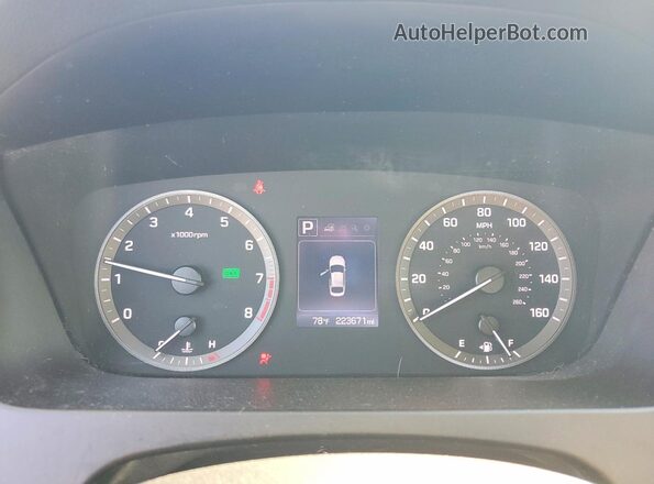 5NPE34AF2GH302376 2016 HYUNDAI SONATA Blue Instrument cluster view