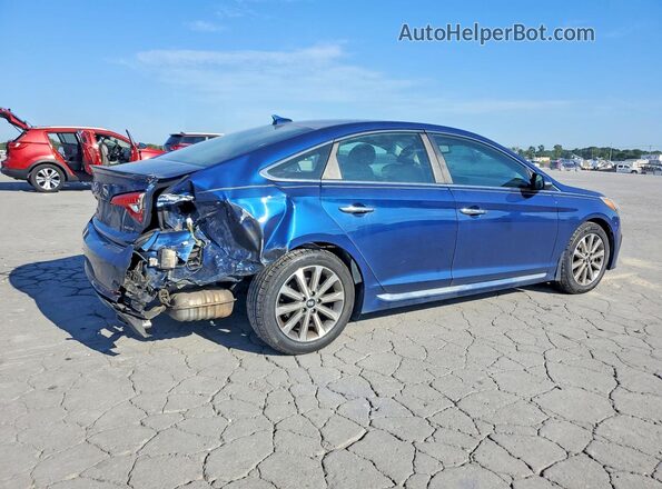 5NPE34AF2GH302376 2016 HYUNDAI SONATA Blue Rear right